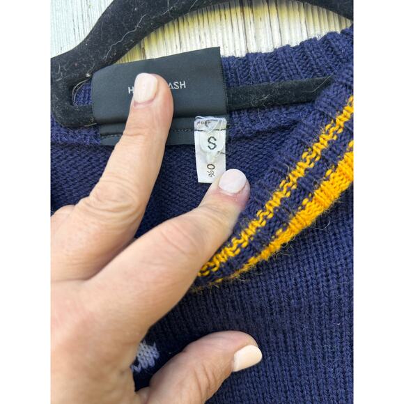 Clover Casuals Daffodil Garden Knit Sweater Womens Small‎ Navy Blue - Picture 7 of 9